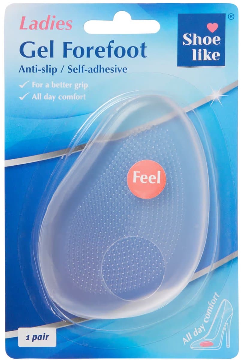 Comfortabele 3D-Gel Voorvoet Zooltjes vrouwen (Maat 1) - Gelzooltjes / Voorvoet Gel / Beschermers / Cups / Gelzolen / Inlegzool / Steunzool/ hakzolen / (EAN: 8719189147841)