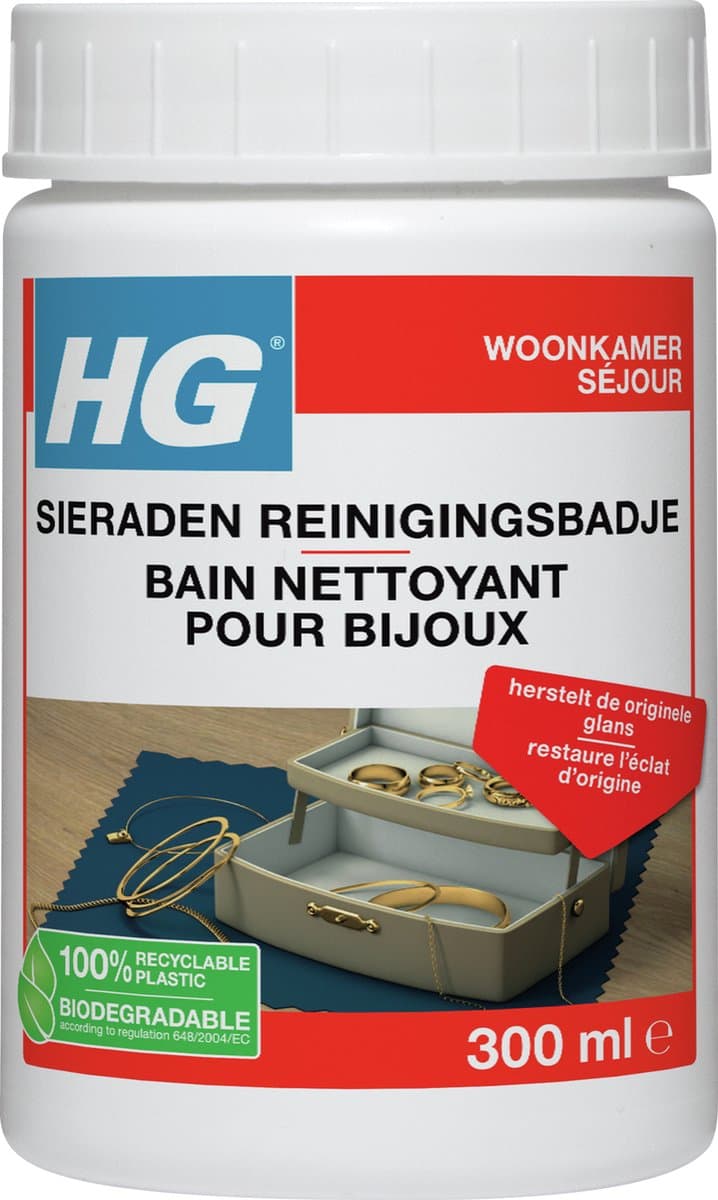 HG - Woonkamer - Sieraden Reinigingsbadje - Herstelt De Orginele Glans - 300 ml - 1 stuk (EAN: 8711577011451)