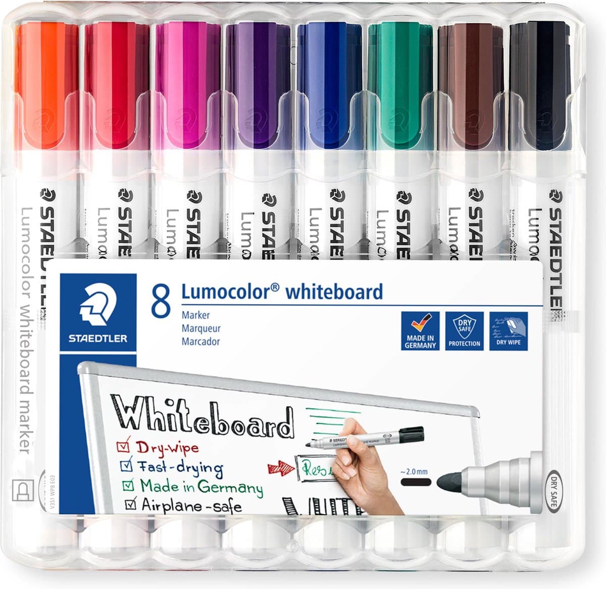 STAEDTLER Lumocolor whiteboard marker ronde punt - box 8 st (EAN: 4007817328941)