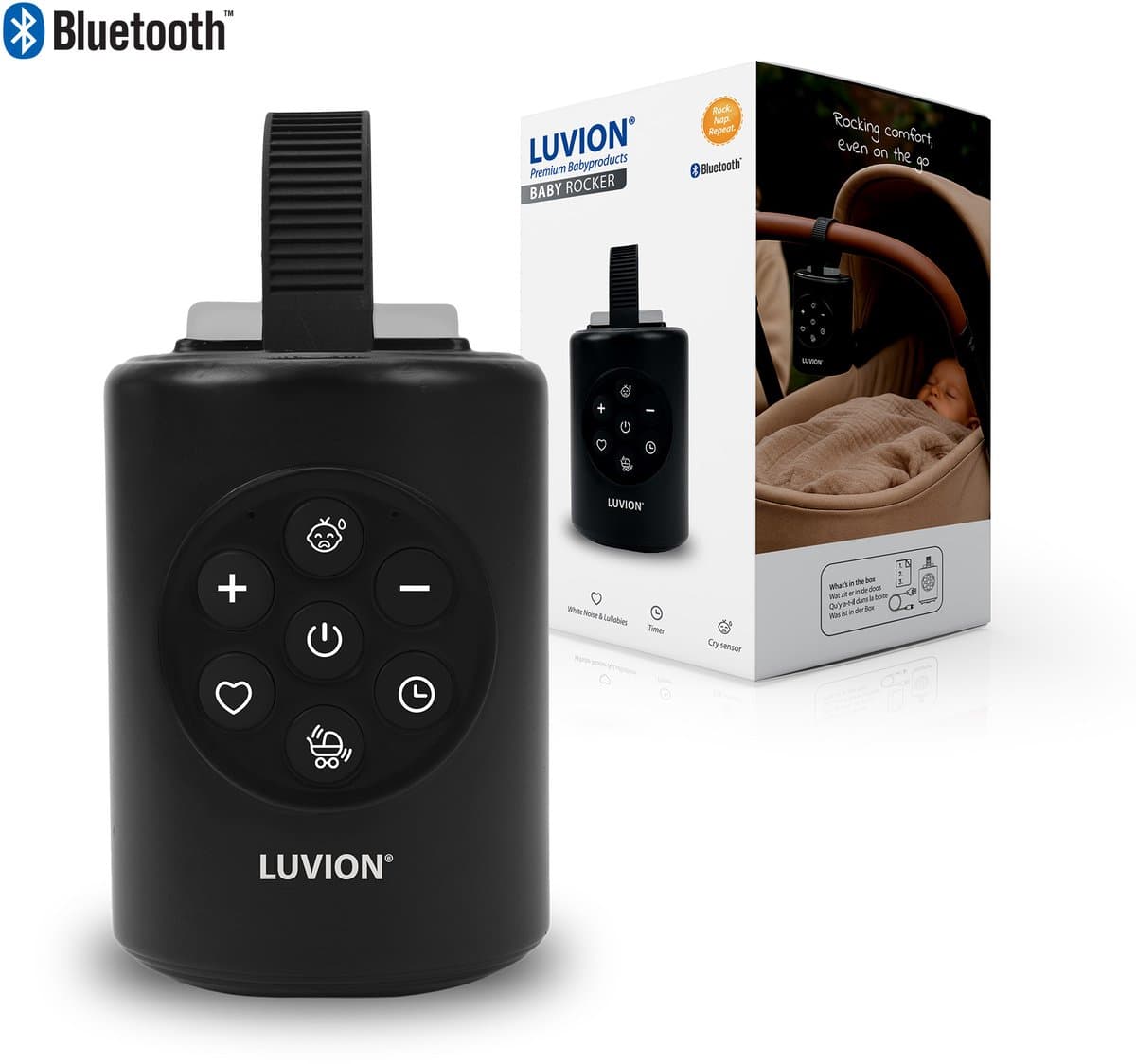 LUVION® PREMIUM Baby Rocker voor Kinderwagen en Buggy - Baby Swing - Babywipstoel - Automatisch Schommelen (EAN: 8718546341564)