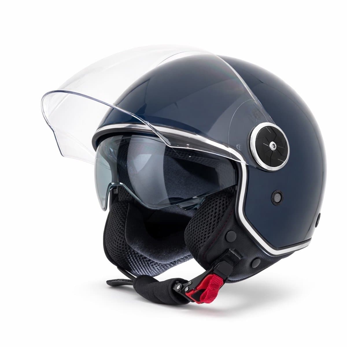 VINZ Tobia Jethelm met Zonnevizier Blauw - Helm vr Motor, Scooter, Brommer - ECE 22.06 goedgekeurd - Voor Heren & Dames - XL (EAN: 8720574326635)