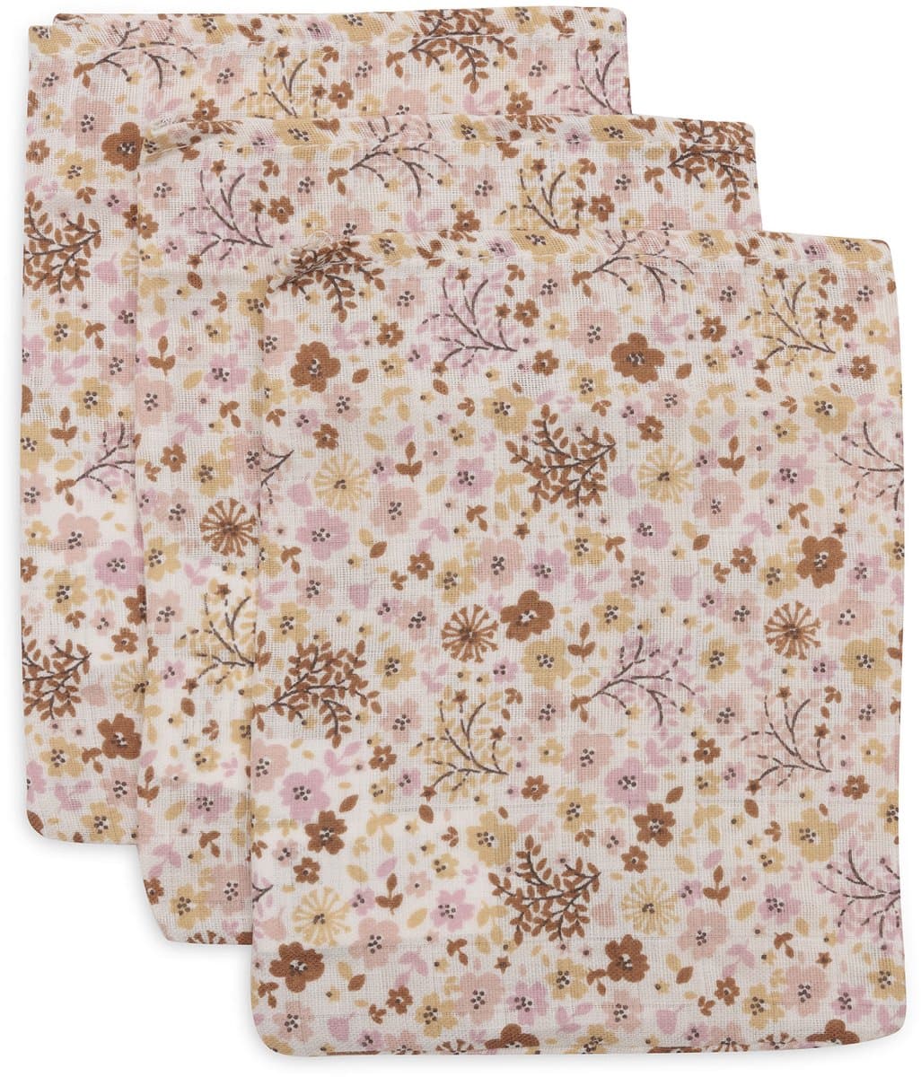 Jollein Hydrofiele Washandjes 15x20cm - Flower Fairies - Katoen - 3 Stuks (EAN: 8717329400566)