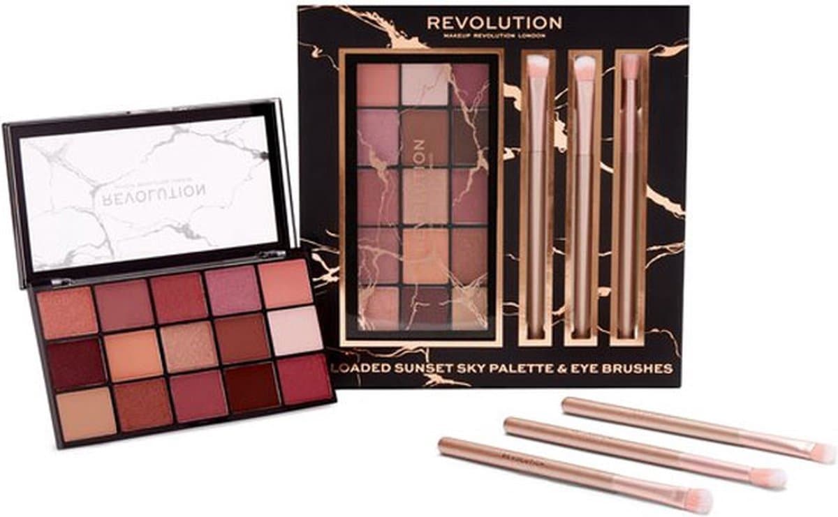 Makeup Revolution Reloaded Sunset Sky Palette & Eye Brush Gift Set - Cadeau - Oogschaduw & Makeup Brushes (EAN: 5057566530965)