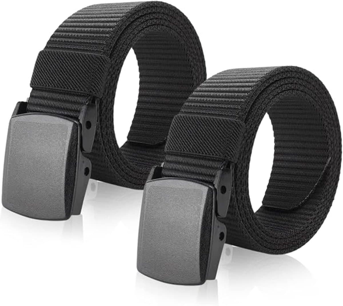 2 stuks Canvas riem voor heren - Broekriem - 130cm - Werkriem - Riem heren - Elastische riem - Zwart - Zonder Gaatje - Premium Broekriem - Elastische broekriem - riem van nylon - uniseks stoffen riem - Elastische riem voor heren (EAN: 9477079696204)