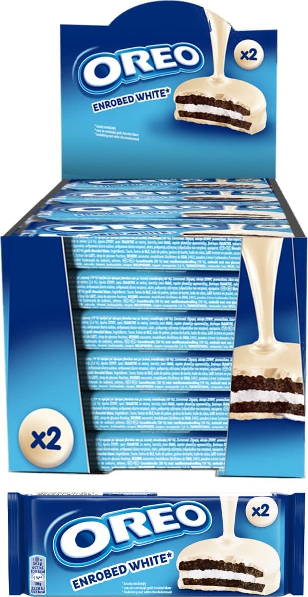 OREO Original Koekjes met een Bedekking met Witte Chocoladesmaak - Doos 24 x 41g - Koeken (EAN: 7622201817589)