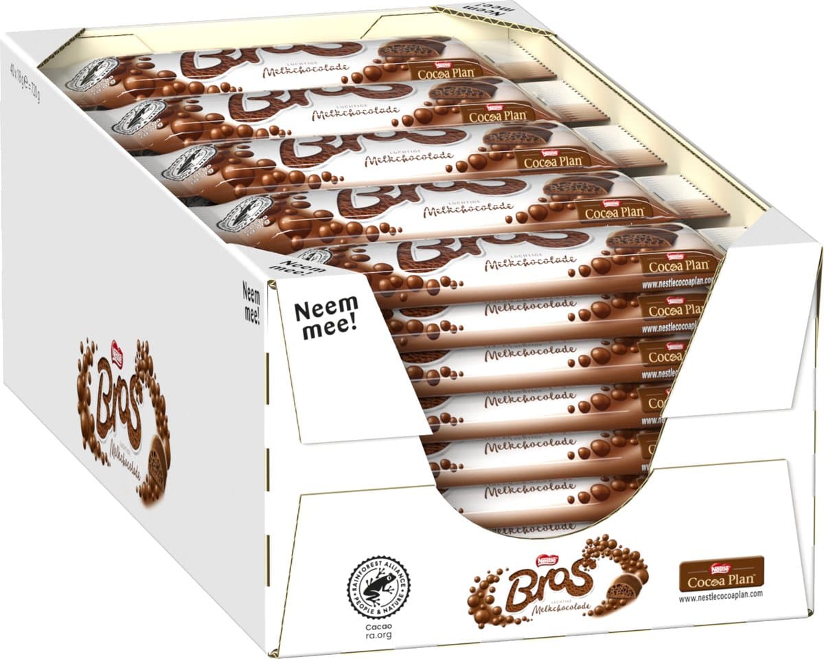 Bros Melkchocolade Repen - 40 stuks x 18g (EAN: 8593893775466)