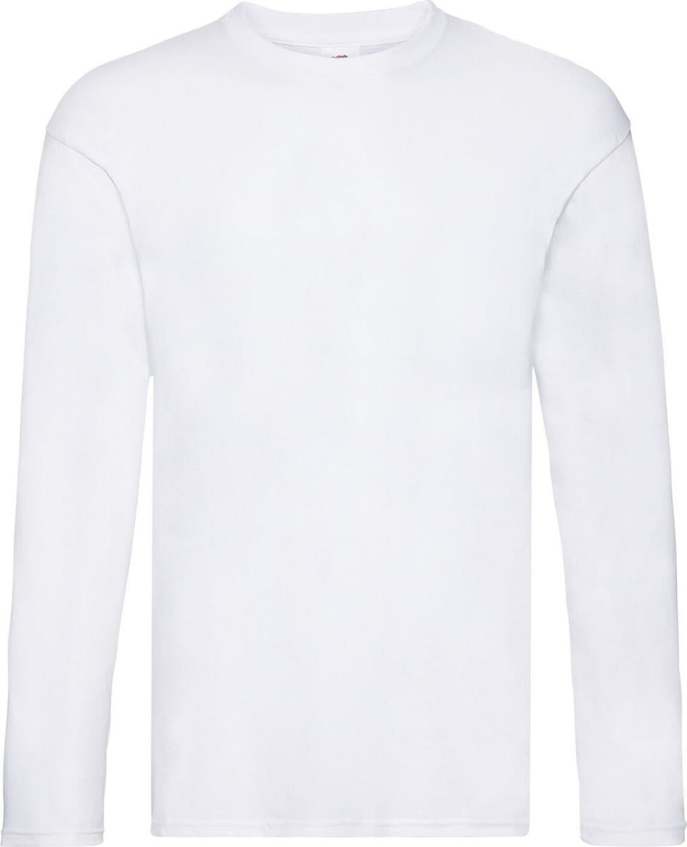 Fruit Of The Loom Heren Originele T-shirt Lange Mouwen (Wit) (EAN: 5057819117998)