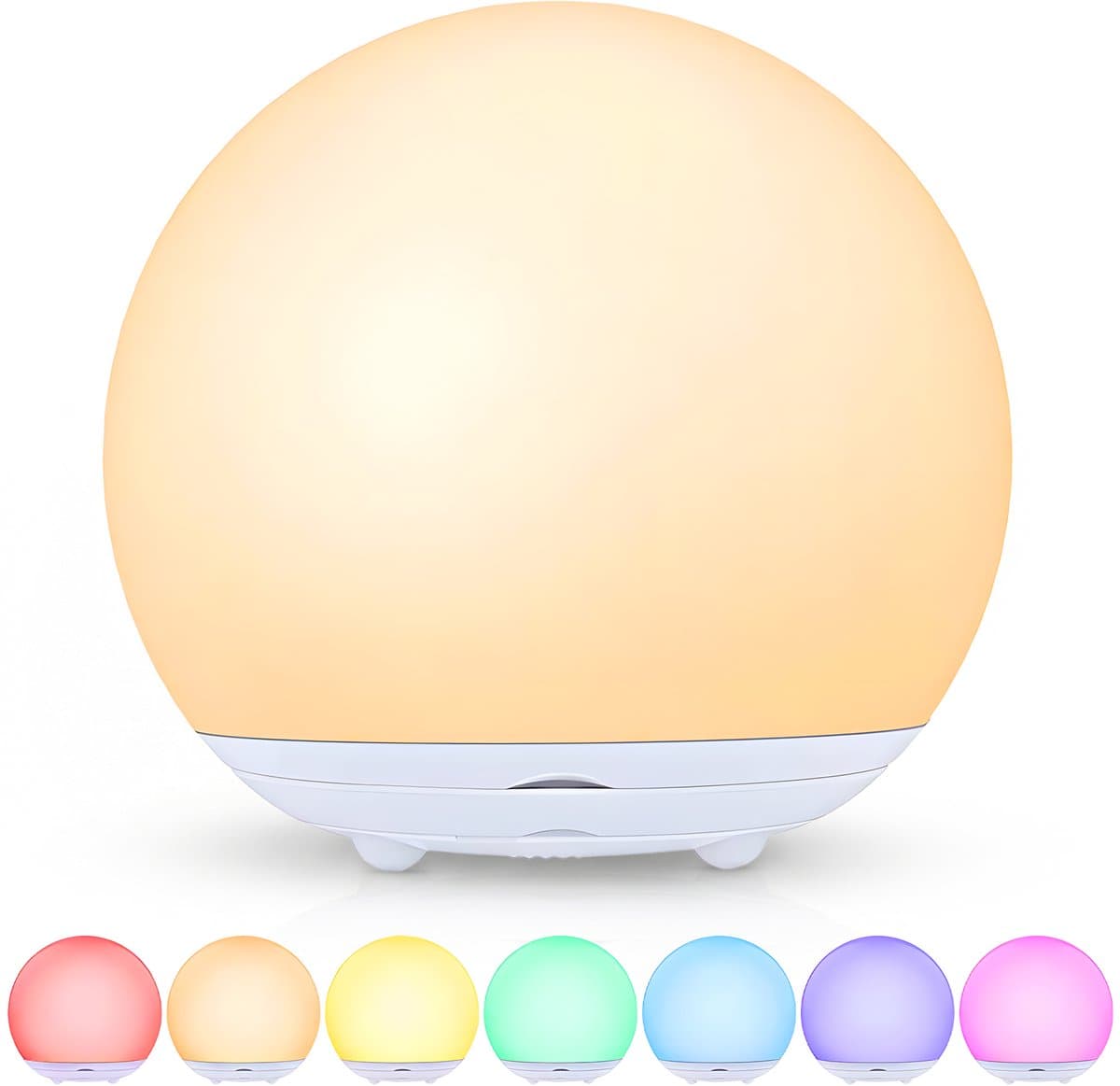 Oplaadbaar nachtlampje kinderen - 8+ kleuren - Tijdfunctie - Wake-up Light - Sfeerlamp - Leeslamp - Tafellamp slaapkamer - Nachtlampje volwassenen - Touch bediening - Dimbaar - Draadloos - Nachtlampje baby - Draadloos bedlampje (EAN: 8721042360922)