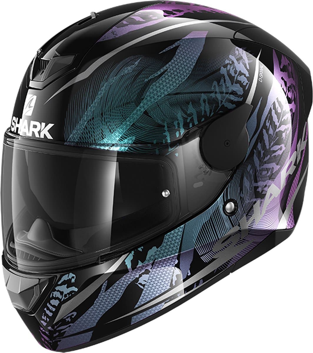 SHARK D-SKWAL 2 SHIGAN Motorhelm integraalhelm Zwart Violet Glitter - Maat XL (EAN: 3664836365015)