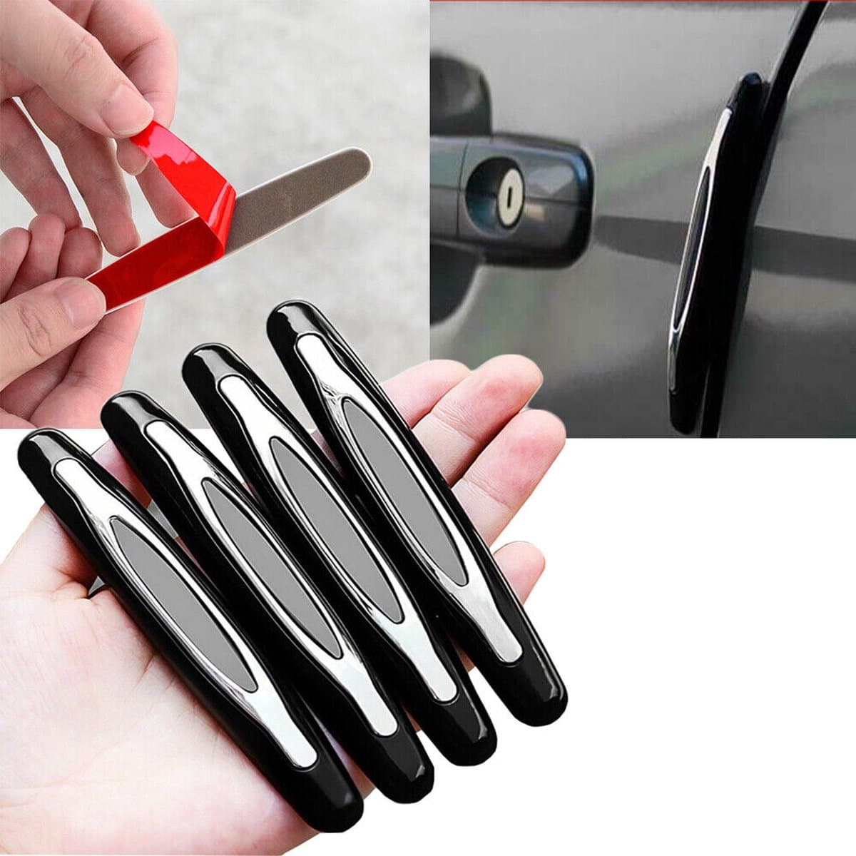 Autodeur beschermers-Deurbeschermers-Stootstrips-Auto Accessoires-4-delige autodeurrandbeschermer krasstrips antikrasbeschermer (EAN: 9318528474663)