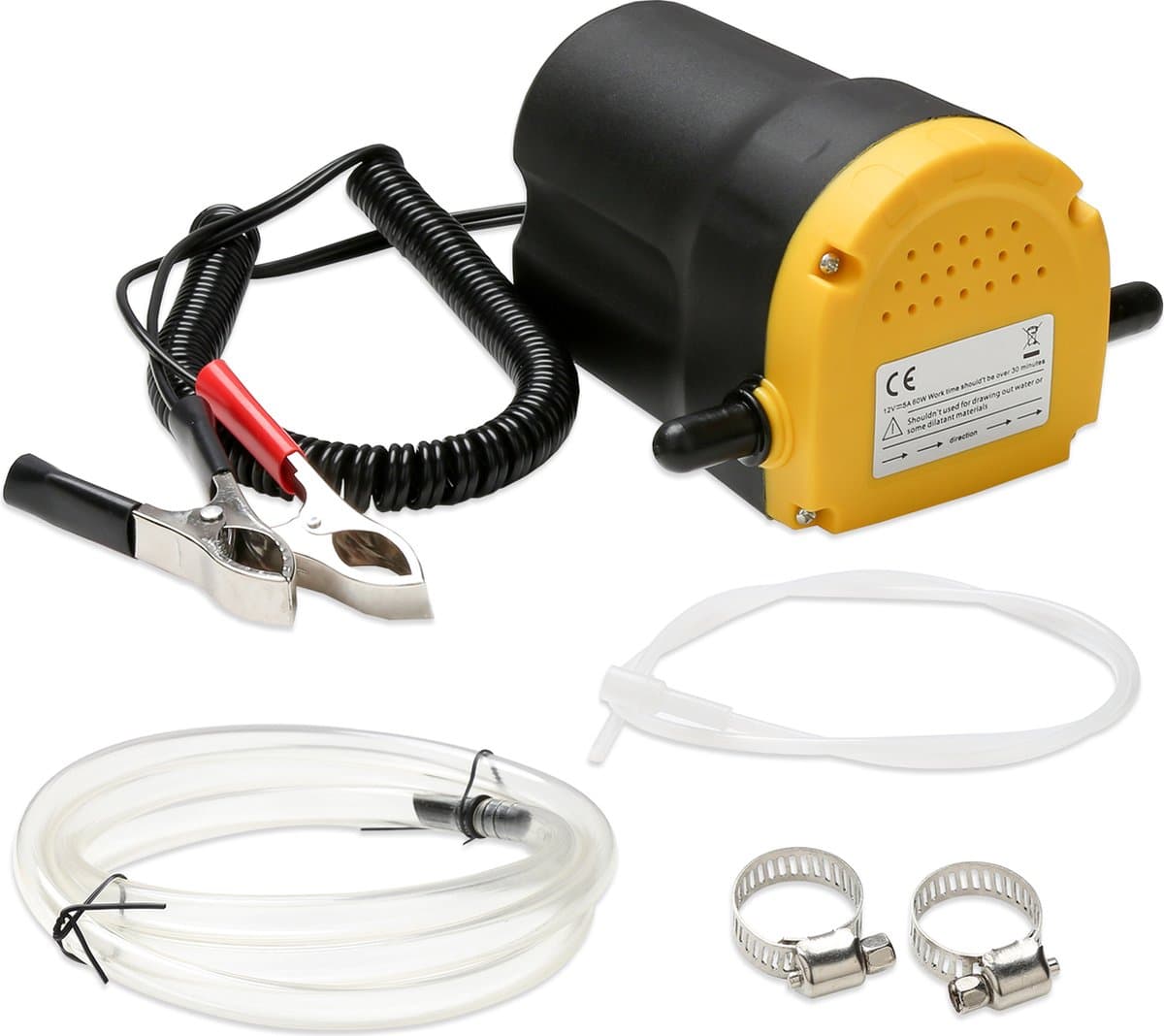 Elektrische Oliepomp 12V 60W Brandstofpomp Carterpomp Inclusief Slangen Dieselpomp 5L/min geschikt voor olie en dieselPomp voor oliewissel vloeistofpomp (EAN: 0726506044255)