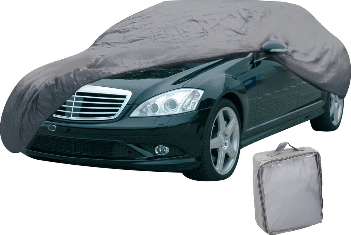 Dunlop Autohoes XL - Beschermhoes Auto Universeel - Auto Hoes 534 x 178 x 120 cm - Afdekhoes met Elastieken Koord en Ringen - Waterdicht voor Binnen en Buiten - Grijs (EAN: 8711252058153): Wat maakt deze auto-aftrekhoes zo bijzonder