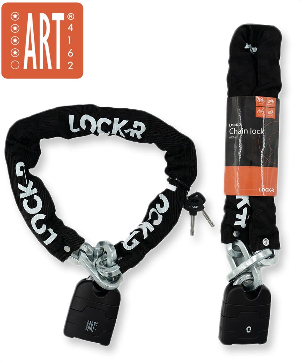 LOCK-R - Kettingslot - ART 4 Beveiligd - Scooterslot & Fietsslot - Hangslot Ketting - Slot geschikt voor Fiets, Fatbike & Scooter (EAN: 8721249488023)