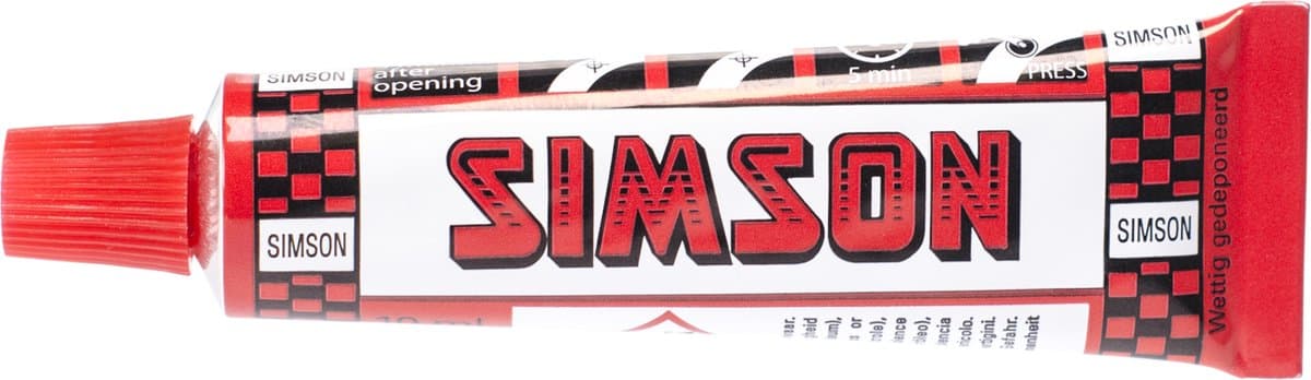 Simson Solutie Lijm - bandenplak voor fietsband - 10 ml - 020541 (EAN: 8711646205408)