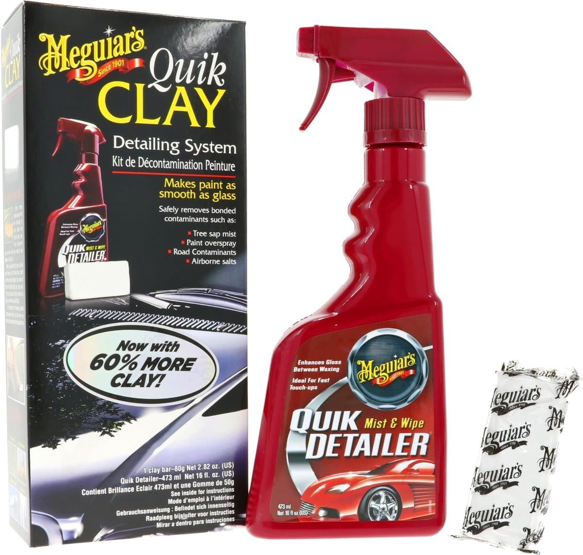 Meguiar's Quik Clay Starter Kit - Autolak reinigen - Boomhars verwijderen auto (EAN: 0070382800253)