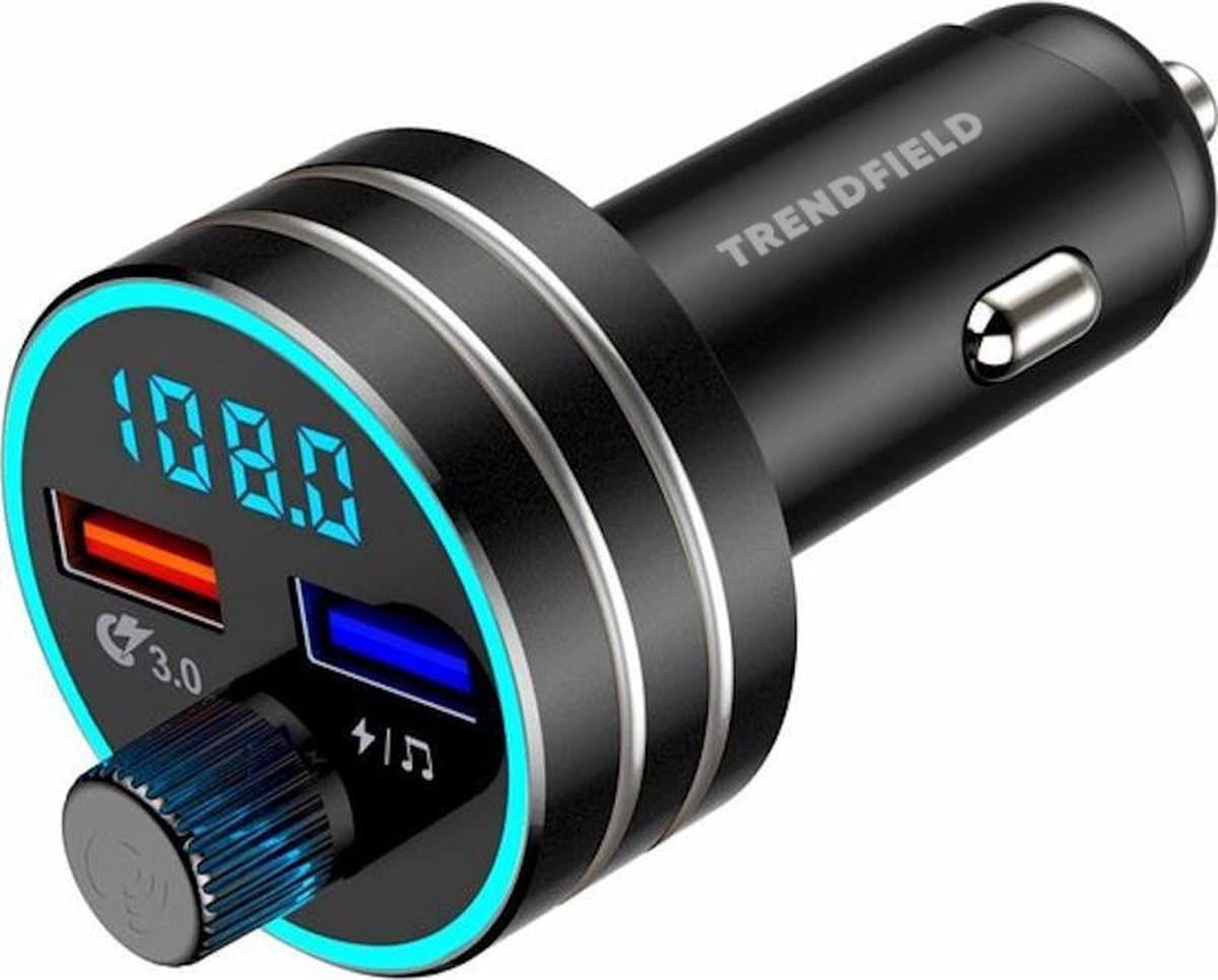 Trendfield FM Transmitter Bluetooth 5.0 - Carkit USB 3.0 Fast Charge - Auto Accessoires - Beluister Draadloos Muziek via Spotify of Youtube (EAN: 8719979167899)