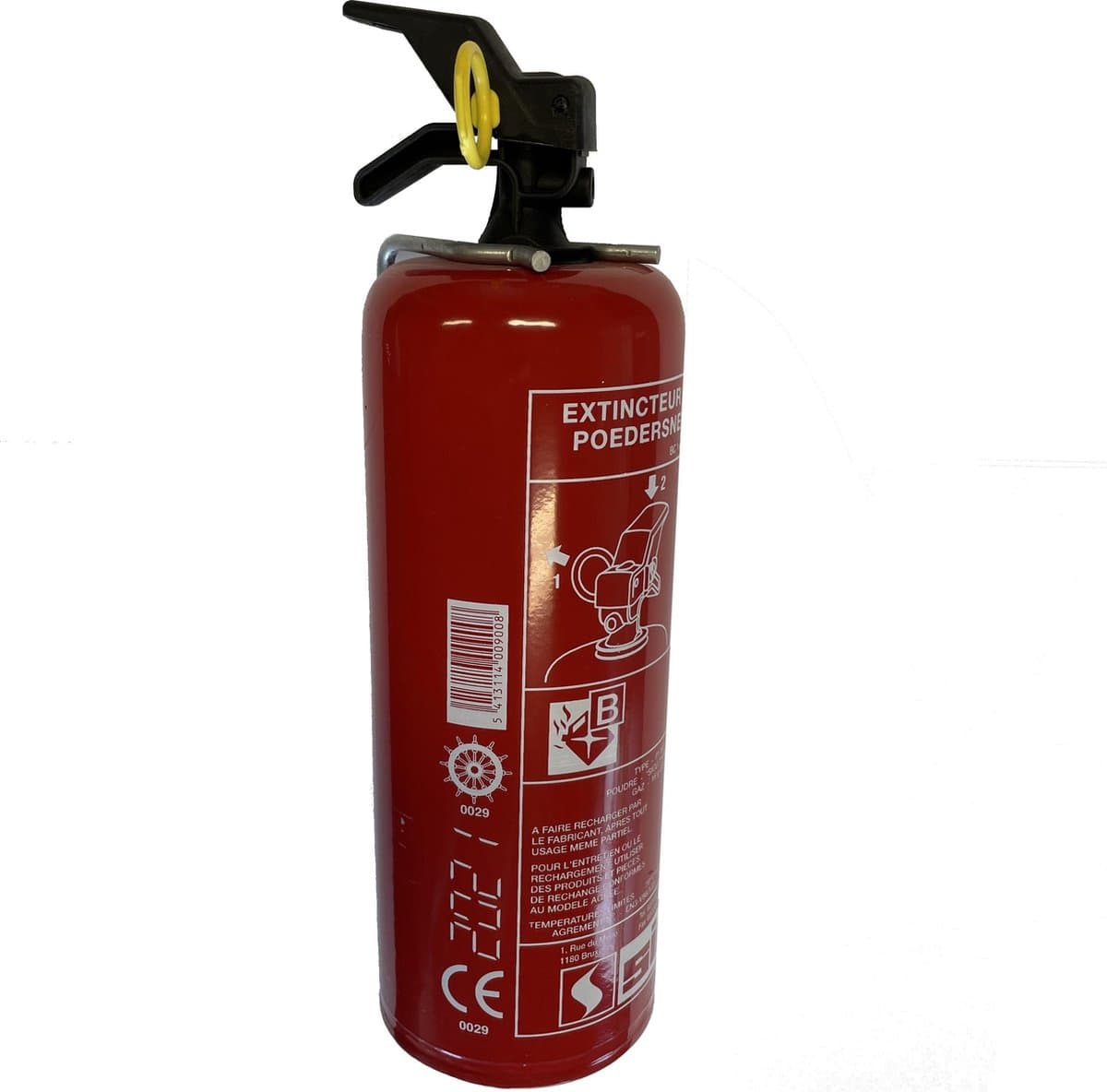 Brandblusser Poedersnelblusser 1KG voor in de Auto, Boot, Mobilhome, Caravan (EAN: 5413114009008)