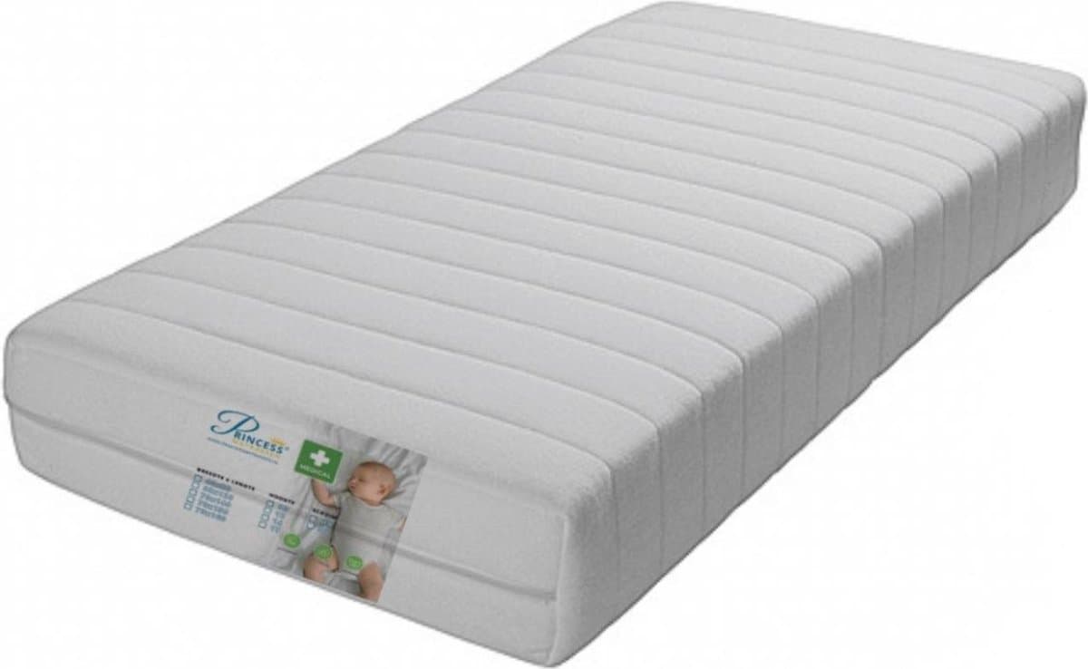 Ledikant-Baby-Princess Matras 60x120 x14 cm-SG25-Anti-allergische wasbare hoes met rits. (EAN: 8438476417619)