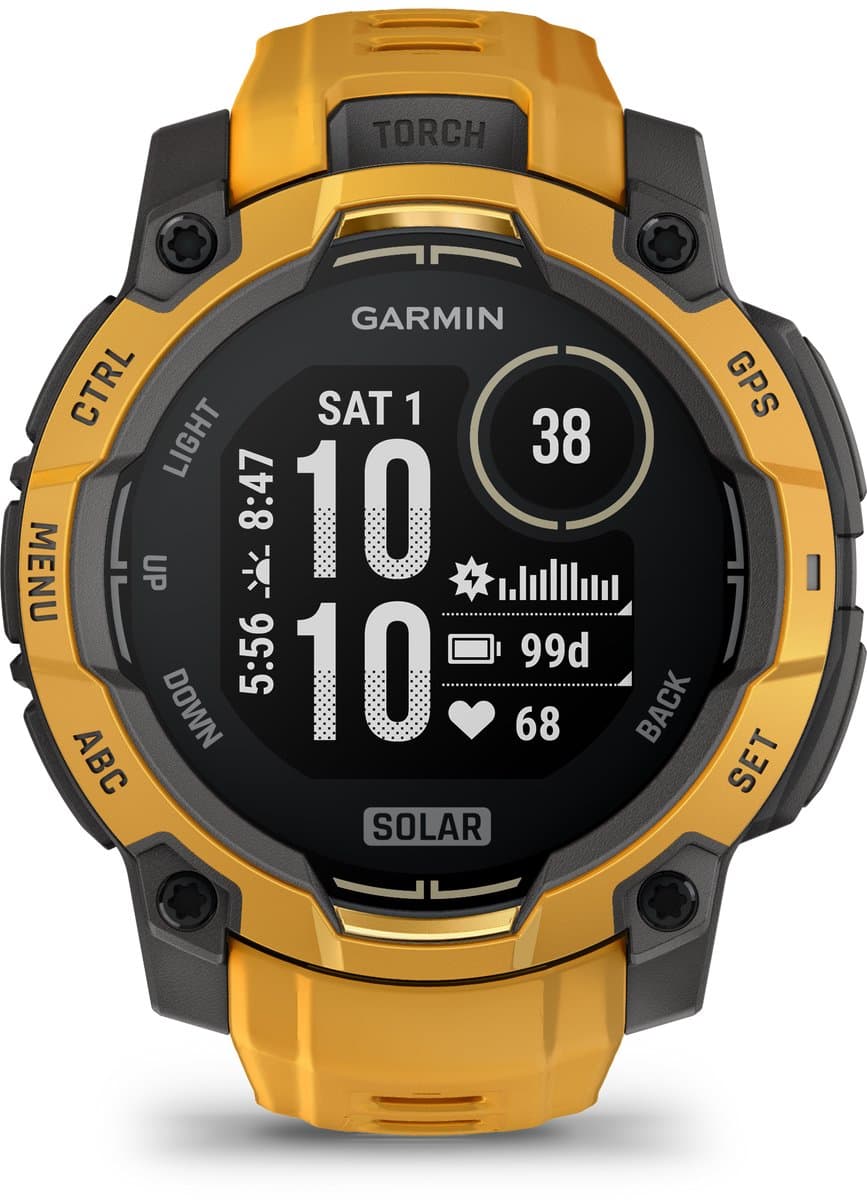 Garmin Instinct® 3 Solar – GPS Smartwatch – 45 mm – Zonne-energie – Sunburst/Geel – Limited Edition (EAN: 0753759339524)