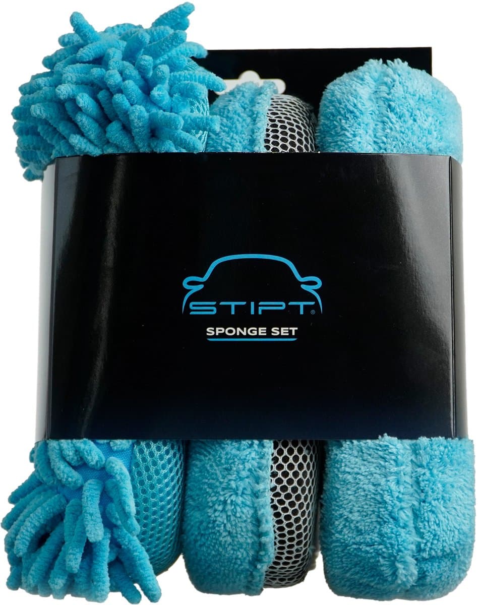 Stipt - Sponge Set - Autospons - Microvezel - Autowassen - 3 stuks (EAN: 8720938431722)