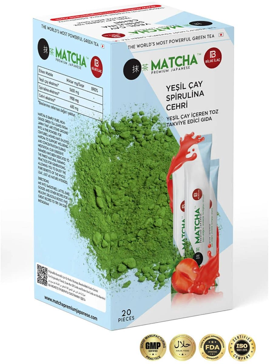 Matcha Detox antioxidant - groene thee extract voor afvallen - 70% Matcha (EAN: 8681144605621)