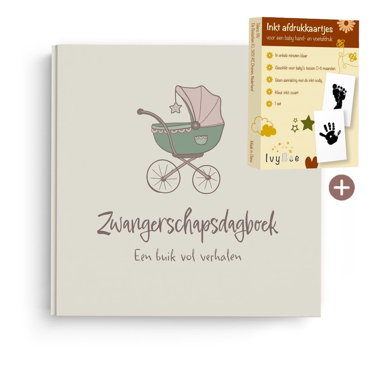 Zwangerschapsdagboek voor 9 Maanden - Baby Voetafdruk en Handafdruk Zwart Inktafdruk - Telano Zwangerschap Cadeau (EAN: 9789083640402)