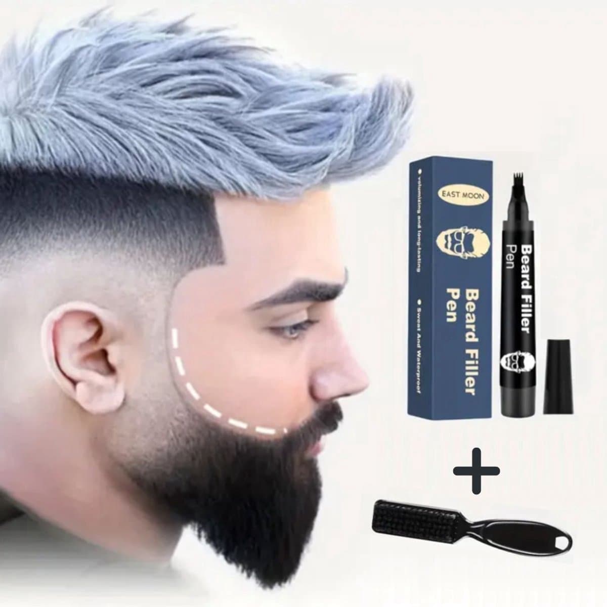 Baard pen Waterproof – Zwart – FILLER Kit voor Baardgroei & Opvulling – Baard Filler met 48u Langdurig Effect – Natural Beard look – 4-Punts Precisie Micro-beard pencil – Baard Stift voor Strakke Baardlijn – Professionele Baardverf (EAN: 615290927...