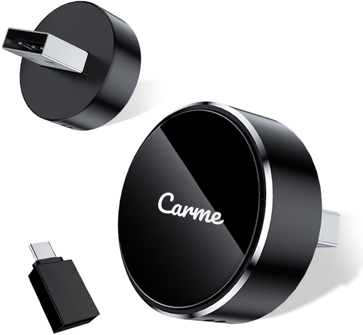 CarMe Ultra Mini 2-in-1 CarPlay Dongle - Draadloos CarPlay & Android Auto - USB-A & USB-C - Android Auto Dongle - Rond (EAN: 8720938415364): 🚗 Waarom ik het nodig vond