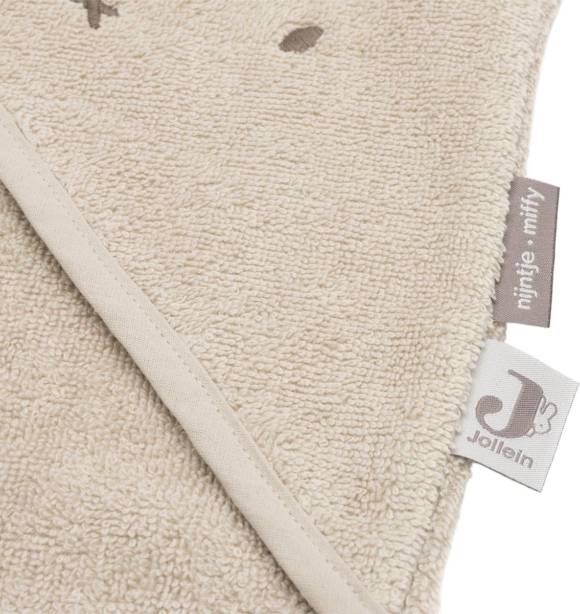 Jollein Badcape Baby - Jersey / Badstof - 75x75 cm - Miffy Warm - Sand (EAN: 8717329406117)