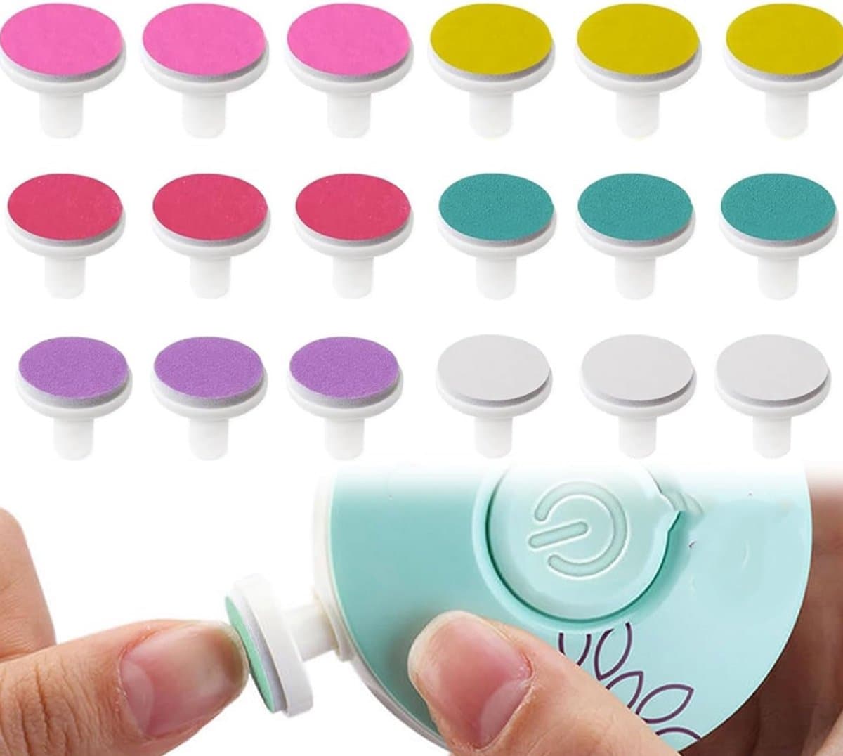 Slijpkop - 18 Stuks - Vijlen - Electrische Baby Nagelvijl - Manicureset Baby - Met Handige Opbergdoos - Vervangende Kop Voor Elektrische Nagelvijl - Scheermesje - Accessoires - Geschikt Voor Diverse Elektrische Nagelknippers (EAN: 9193396897642): ...