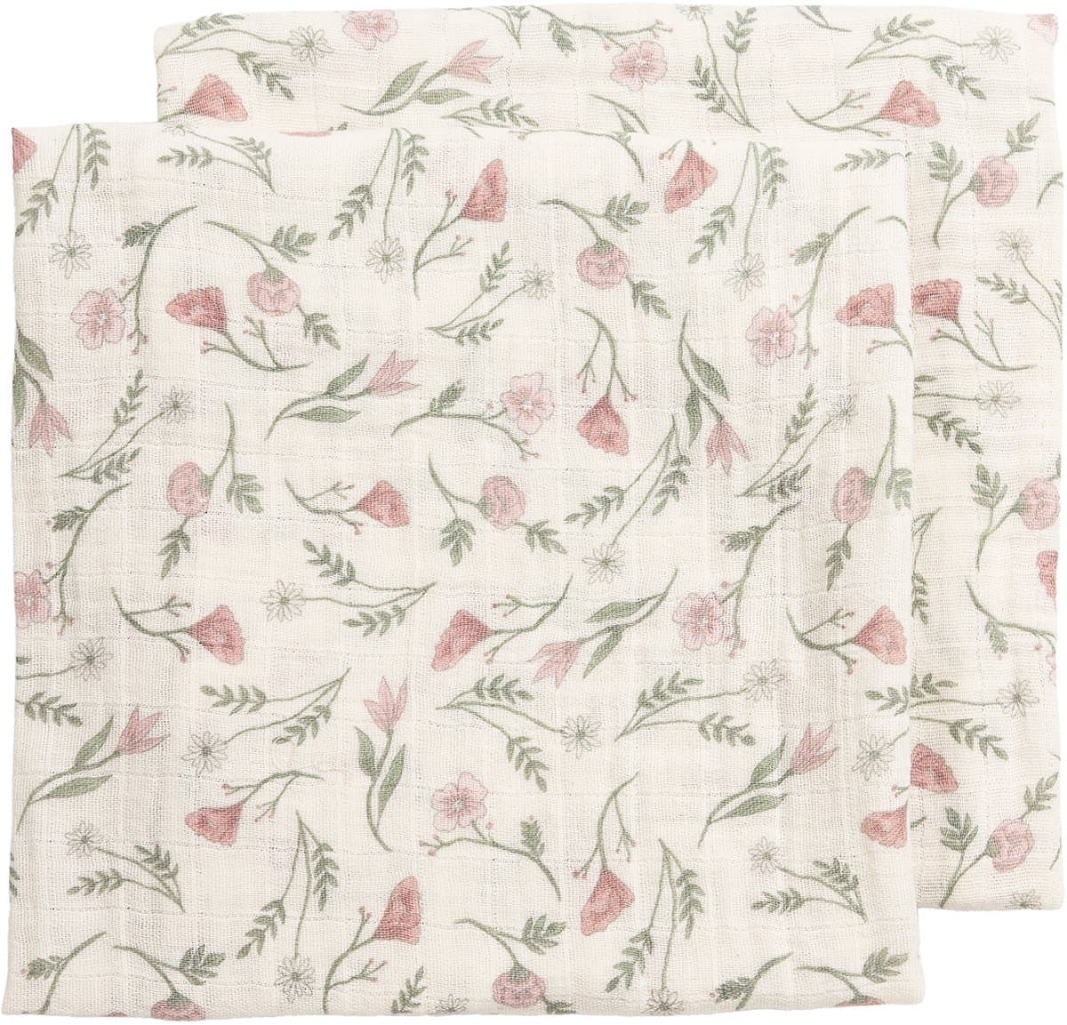 Meyco Baby Flower Pre-washed Hydrofiele Doeken - 2-pack - Pre-washed Hydrofiel - Multicolour - 70x70cm (EAN: 4054703004960)