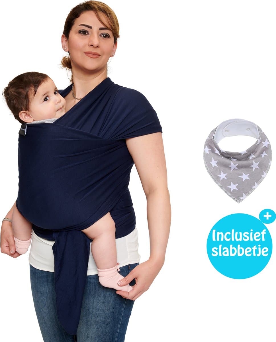 Baby Garden draagdoek donkerblauw - Ergonomisch - Original - Inclusief slabbetje (EAN: 8719992866915)