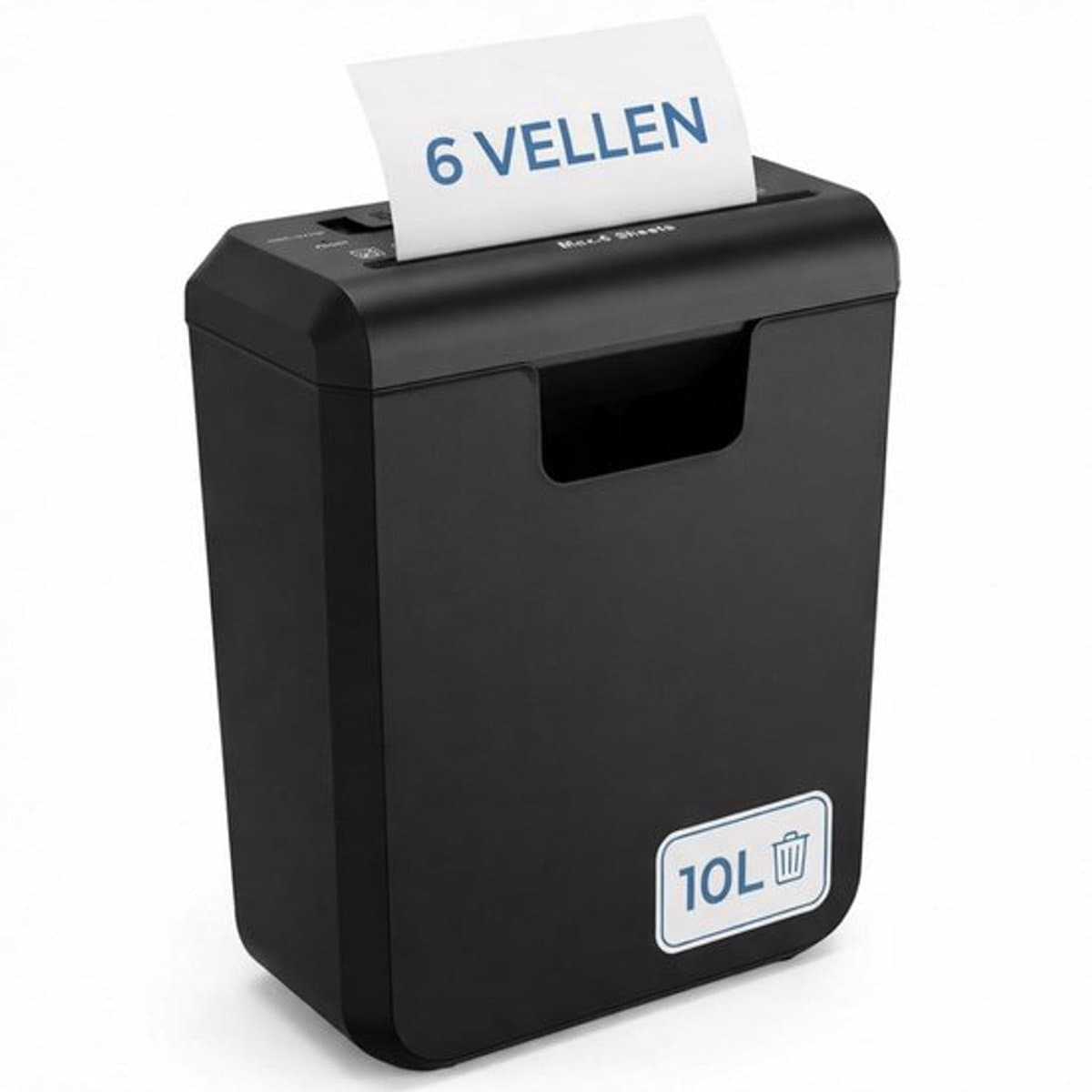 Papierversnipperaar – 10L – 6 A4 vellen – Creditcard Vernietiger – Zwart (EAN: 5401269000810)