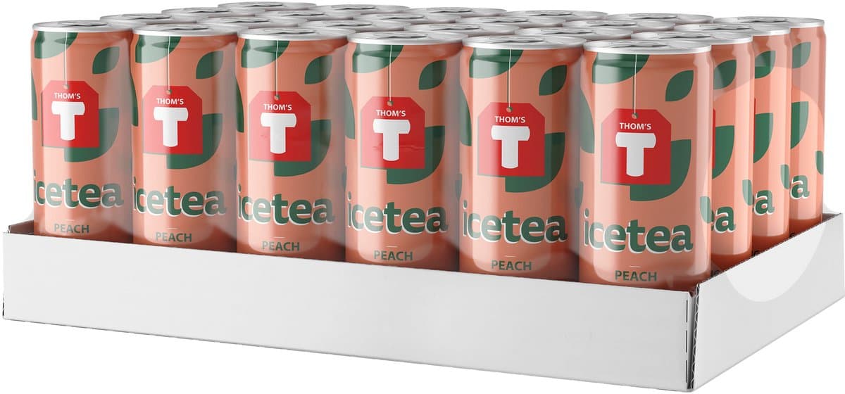 Thom's T Ice Tea Peach Original - 250 ml x 24 blikjes (EAN: 8722200964549)