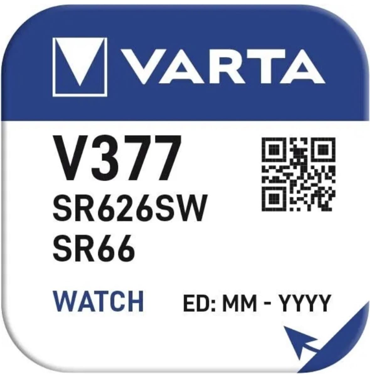 VARTA Horlogebatterij 377 - V377 - SR66 - SR626SW - Knoopcelbatterij (EAN: 4008496274956): Wat is de VARTA Horlogebatterij 377