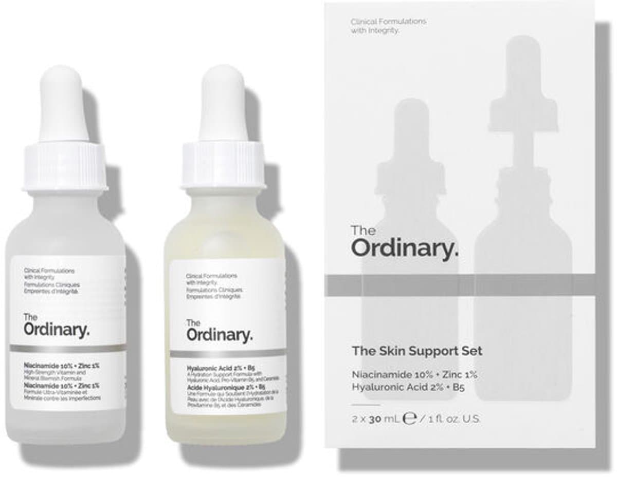 The Ordinary The Skin Support Set - Niacinamide 10% + Zinc 1% 30ml - The Ordinary - Hyaluronic Acid (HA) 2% + B5 30 ml (EAN: 0769915231946): Wat zit er in de set