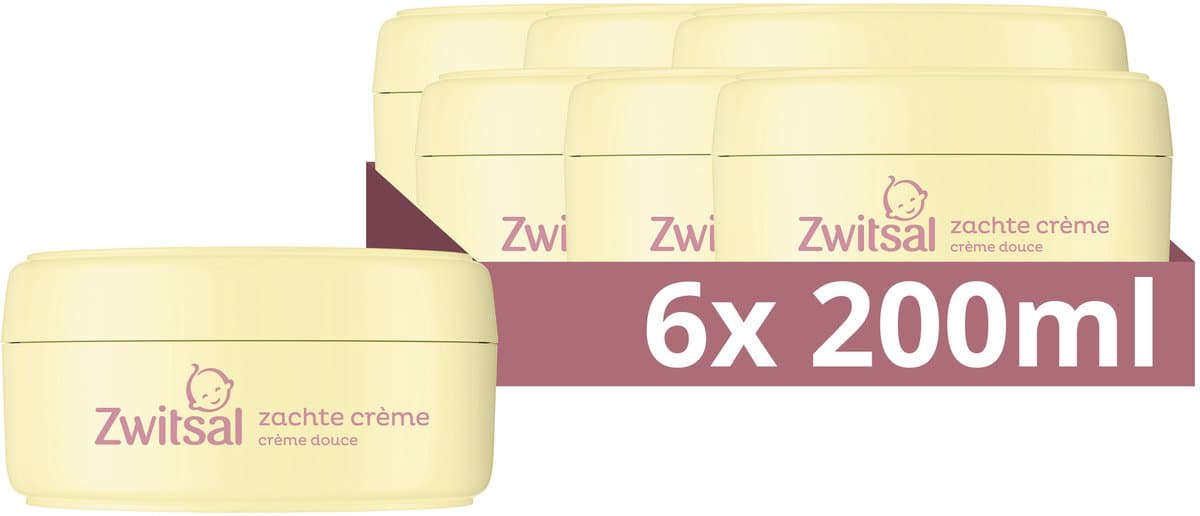 Zwitsal - Zachte Crème- Baby - 6 x 200 ml (EAN: 8720181649776)