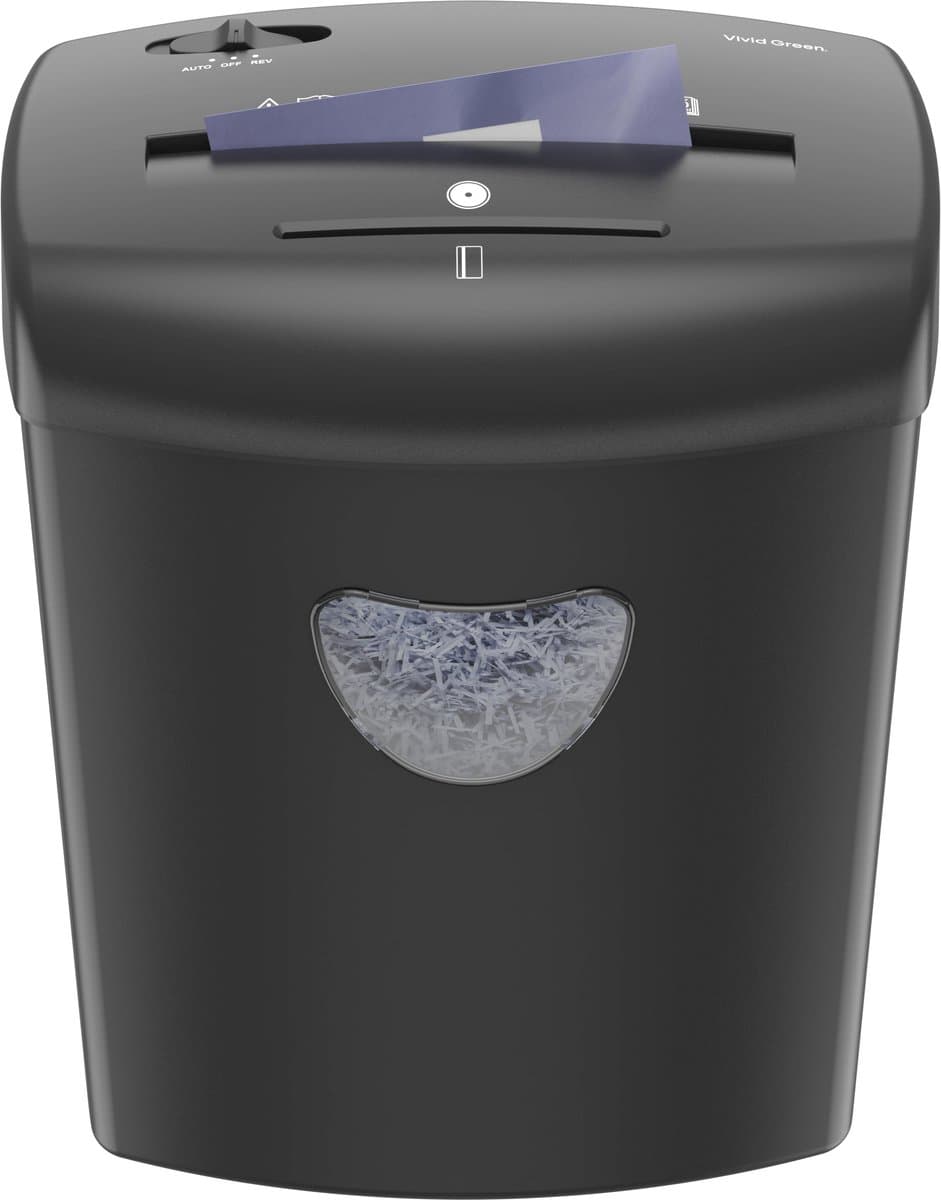 Papierversnipperaar P4 Cross Cut - Papiervernietiger Voor Thuis & Kantoor - 21 Liter - 10 Vellen - Vernietigt ook CD's & Pasjes - Zwart (EAN: 8720989000953)