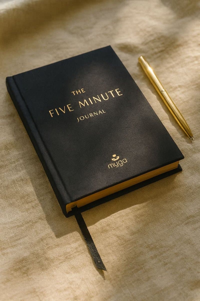 Myga 5 Minute Journal - 160 Pagina’s - Mindfulness & Dankbaarheid - Zelfreflectie Journal - Rust moment- Mindfulness Invuldagboek - Goede kwaliteit - Mindset - Structuur - Geluksmoment - cadeau - journaling - journal notebook - journal 2026 (EAN: ...