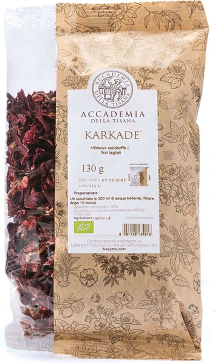Accademia della Tisana - Hibiscus thee - Hibiscus bloemen - biologische karkade kruidenthee - bio hibiscusthee - 130 g (EAN: 8051128134018): Waarom ik deze thee nu écht probeer