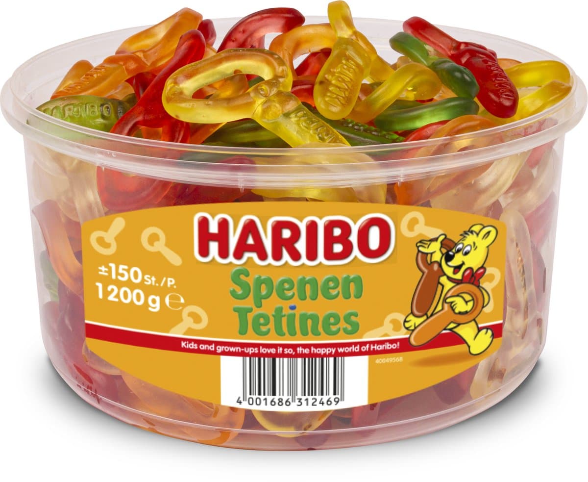 Haribo Spenen - snoep in fruitsmaken - 150 stuks silo (EAN: 4001686312469): 1️⃣ Wat zijn Haribo Spenen precies