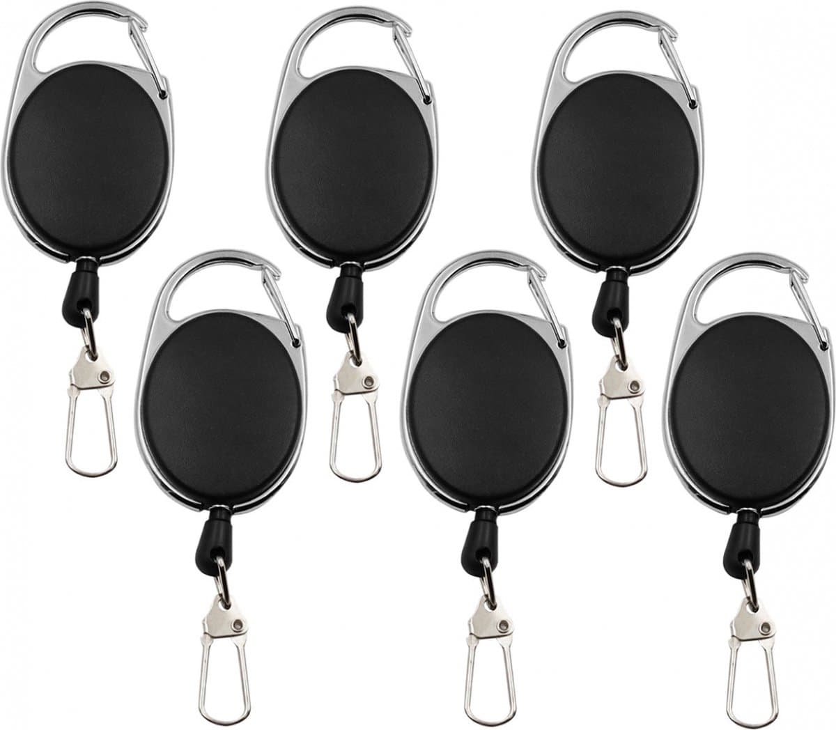6 Stuks - Uittrekbare sleutelhanger met clip - Uittrekbare Koord Sleutelhanger - Sleutels en pasjes - Terugslag Riem - Afrolmechanisme voor Badges/Sleutels - Intrekbare Karabijnhaak Sleutelkoord (EAN: 9193396574529): Waarom ik meteen aan deze sleu...