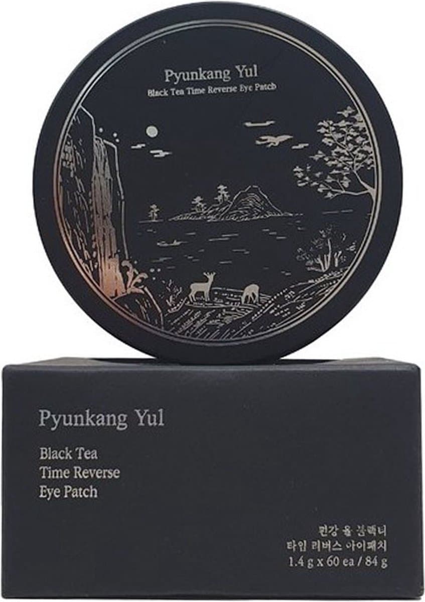 Pyunkang Yul Black Tea Time Reverse Eye Patch Reduces Puffy Eyes Fine Lines Under Eye Bags Face Moisturizer Revitalizer Korean Eye Skin Care Gel Pads with Low-Molecular Collagen 1.4g X 60ea (EAN: 8809486681657)
