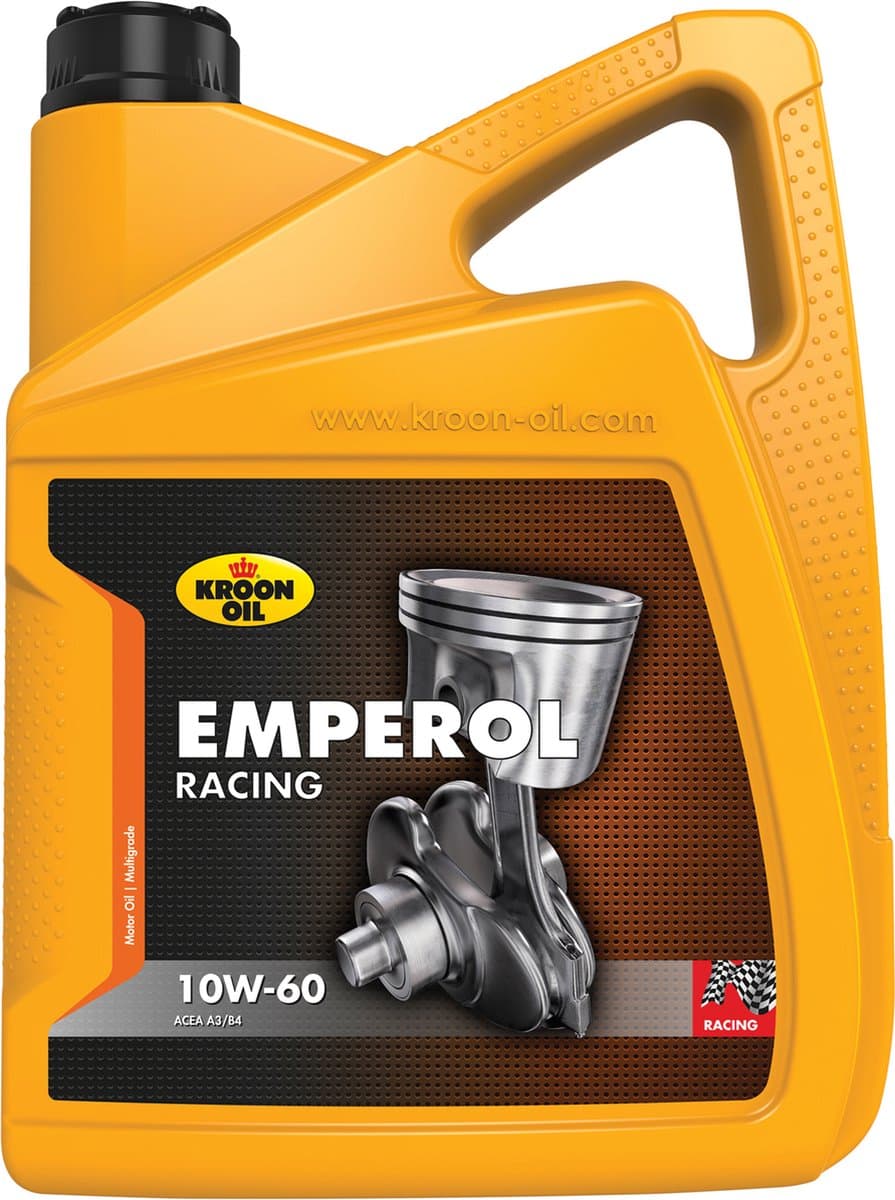 Kroon-Oil Emperol Racing - 10W-60 Motorolie - Vol-synthetisch - 5 Liter - Transparant (EAN: 8710128343478)