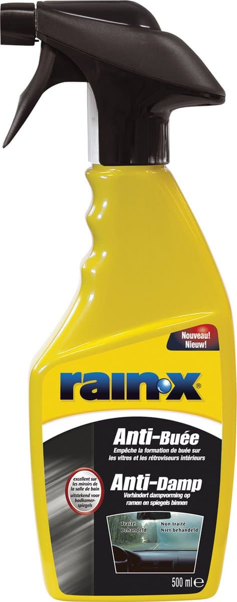 Rain-X Anti-Damp Glas- en Ruitenreiniger 500ml – Voorkomt Condens – Verbetert Zicht & Veiligheid – Geschikt voor Autoruiten & Spiegels (EAN: 8410410260932)