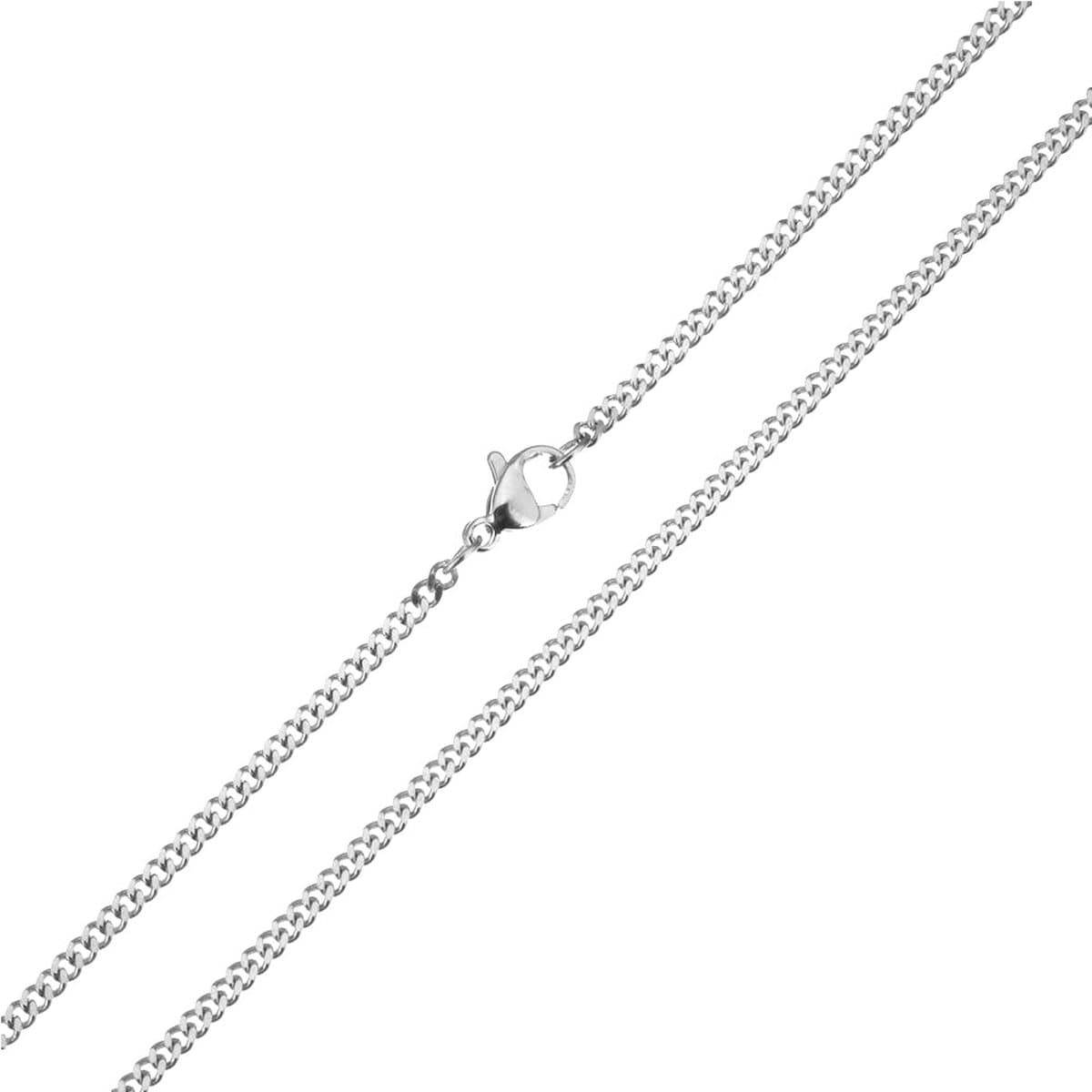 Fako Bijoux® - Schakelketting - Ketting Bijoux - 2mm - 55cm - Zilverkleurig (EAN: 8720963221251)