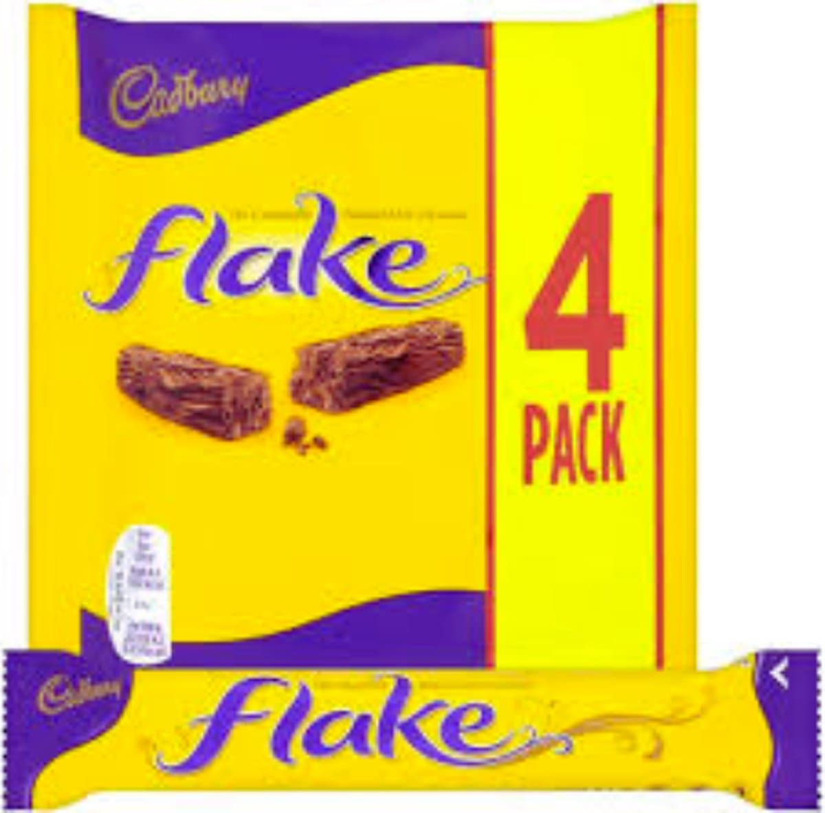 Cadbury Flake - 4 in a Pack (4x20g = 80g) - (Engeland) - (England) - (Chocolade ) (EAN: 7622210989192)