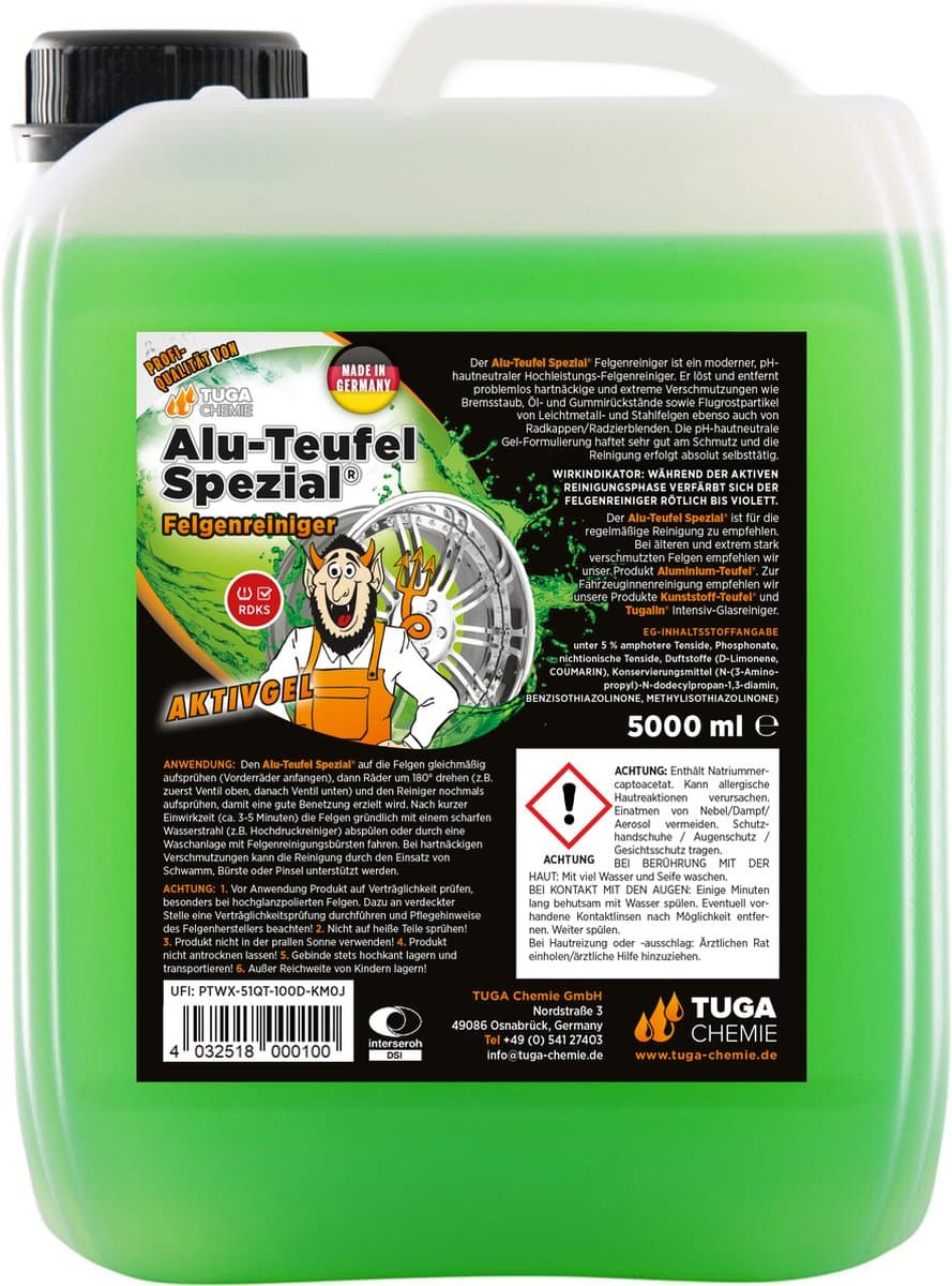 Alu-Duivel-Speciaal -Tuga-Chemie Velgenreiniger – 5L – Krachtige Velgenreiniger voor Aluminium & Stalen Velgen – Zuurvrij & Veilig voor Lak (EAN: 4032518000100): Waarom ik deze reiniger in handen kreeg