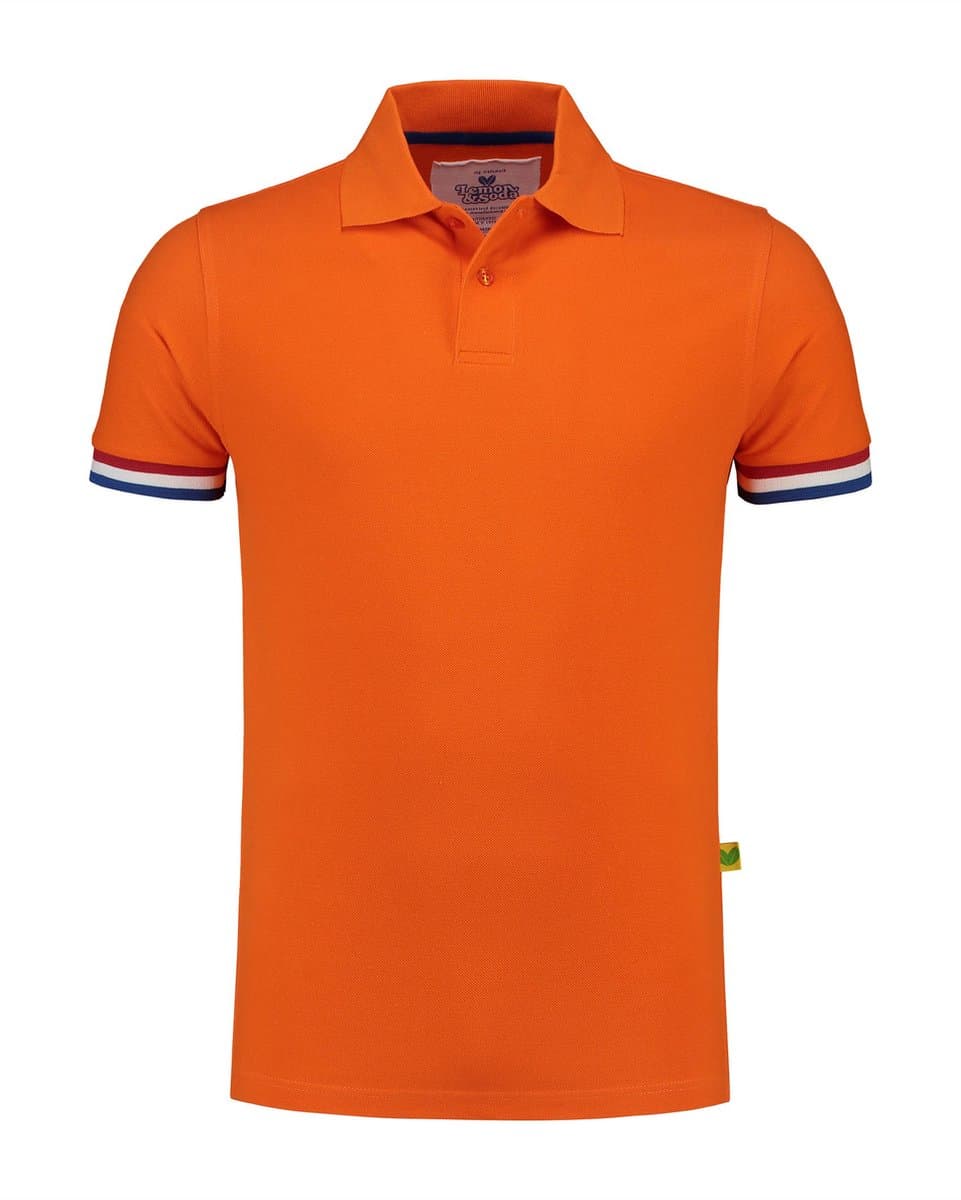 Oranje Heren Polo met Rood / Wit / Blauw vlag - Maat L - EK WK Sport Koningsdag Koning F1 Formule 1 (EAN: 8720999519599)
