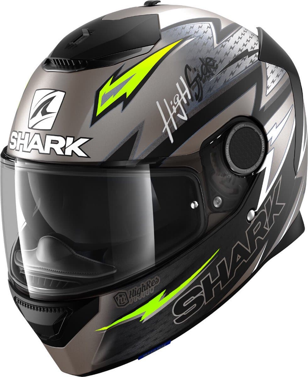 SHARK SPARTAN 1.2 ADRIAN PARASSOL Motorhelm integraalhelm Mat Antraciet Zwart Geel - Maat M (EAN: 3664836581415)
